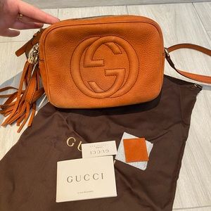 Gucci Soho Disco Bag Crossbody in Burnt Orange in Suede